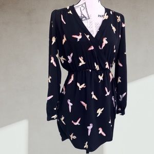 Bird pattern summer dress XS